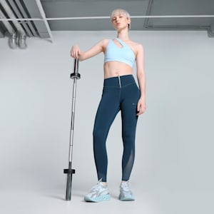 Women's Asymmetric Training Bra, Silver Cobalt, extralarge-IND