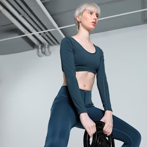 Comfort Long Sleeve Women's Training Tee, Dark Night, extralarge-IND