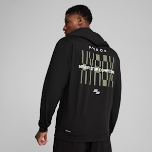 PUMA x HYROX CLOUDSPUN Men's Training Hoodie, PUMA Black, extralarge-IND