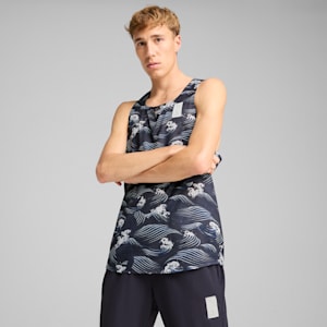 Playera estampada PUMA RUN FAV para hombre, New Navy, extralarge