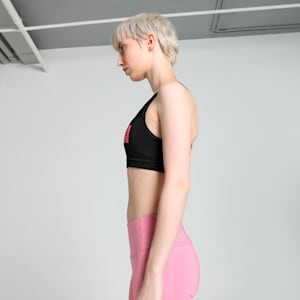 Mid Impact Graphic Women's Training Bra, PUMA Black, extralarge-IND