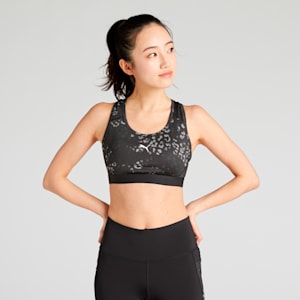 ウィメンズ トレーニング スポーツ ブラトップ ミディアムサポート AOP, PUMA Black, extralarge-JPN