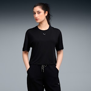 CLOUDSPUN Women's Moisture-Wicking Oversized Tee, PUMA Black, extralarge-IND