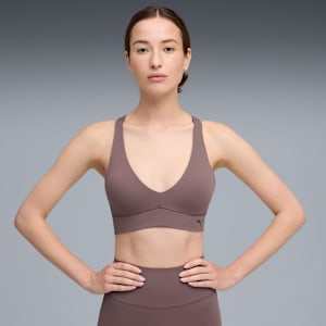SHAPELUXE Women's Low Impact Plunge Bra, Raisin, extralarge-IND