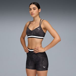 FLORAL RIBBON Low-Support Bra, PUMA Black, extralarge