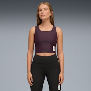 Playera sin mangas de running que absorbe la humedad PUMA x SAYSKY para mujer, Raisin, extralarge