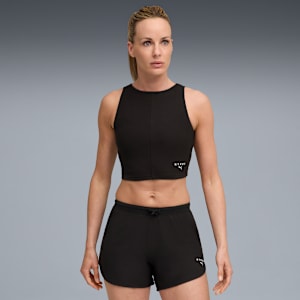 PUMA X HYROX Women’s Sweat-Wicking Rib Crop Tank, PUMA Black, extralarge-IND