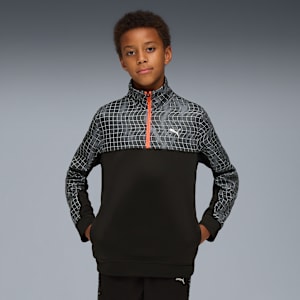TAD ESS AOP Poly Half-Zip Youth, PUMA Black, extralarge