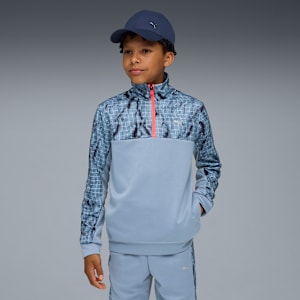 TAD ESS AOP Poly Half-Zip Youth, Cool Blue, extralarge