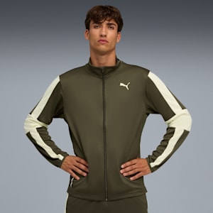 TRAIN FAVORITE Men's Zip-Up Training Jacket, Dark Olive, extralarge