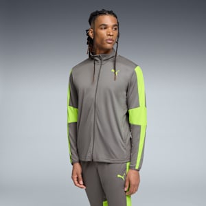 TRAIN FAVORITE Men's Zip-Up Training Jacket, Stormy Slate, extralarge