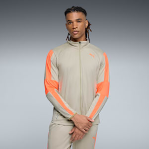 Chamarra de entrenamiento con cremallera para hombre TRAIN FAVORITE, Desert Dust, extralarge