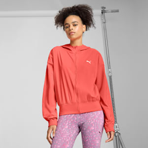 Train Favorite Women's Woven Jacket, Peach Frost, extralarge