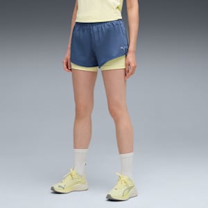 Shorts de punto 2 en 1 para mujer, Dark Indigo, extralarge