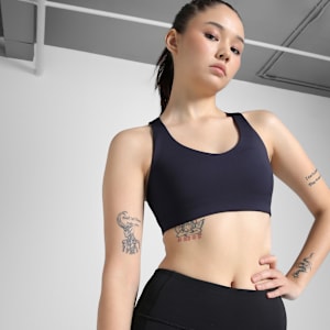 High Impact Women's Breathable Running Sports Bra, New Navy, extralarge-IND