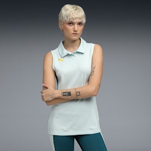 Women's Sleeveless Polo, Pale Smoke, extralarge-IND