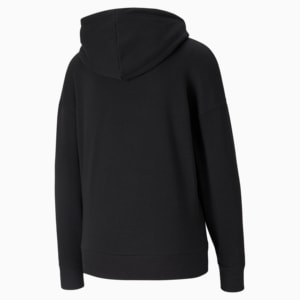 Classic Logo Relaxed Fit Woman's Hoodie, Puma Black, extralarge-IND