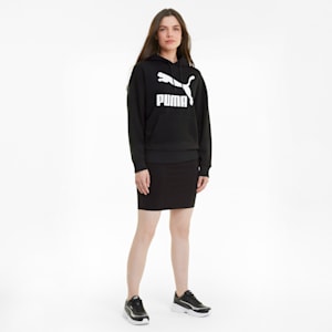 Classic Logo Relaxed Fit Woman's Hoodie, Puma Black, extralarge-IND