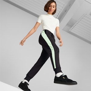 Iconic T7 Women's Trackpants, PUMA Black-Light Mint