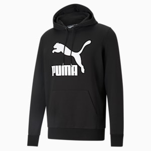 Classics Mens' Logo Hoodie, Puma Hat Black, extralarge