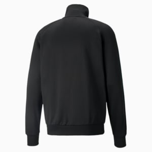 Iconic T7 Regular Fit Men's Track Jacket, Puma Black-Green Gables, extralarge-IND