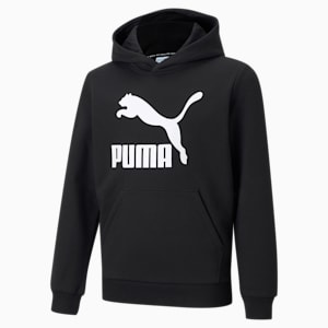 CLASSICS Logo Big Kids' Hoodie, Puma Black, extralarge