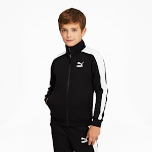 Chamarra de pista Iconic T7 juvenil, Puma Black-Puma White, extralarge