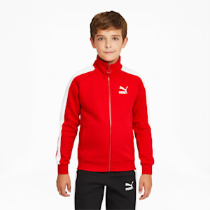 Iconic T7 Boys' Track Jacket, High Risk Red, extralarge