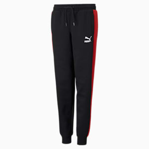 Iconic T7 Unisex Trackpants, Puma Black-High Risk Red