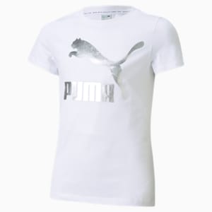 Classics Logo Girls' Tee, Puma White, extralarge