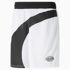 Flare Men's Basketball Shorts, PUMA White-PUMA Black