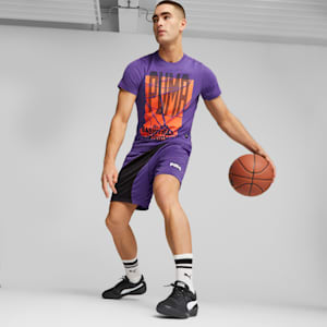 Flare Men's Basketball Shorts, Team Violet-PUMA Black, extralarge