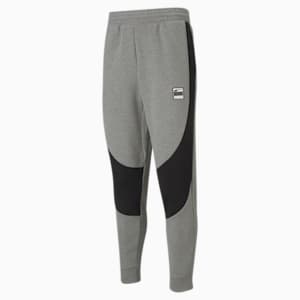 Dime Men's Basketball Trackpants, Medium Gray Heather-Puma Black, extralarge-IND