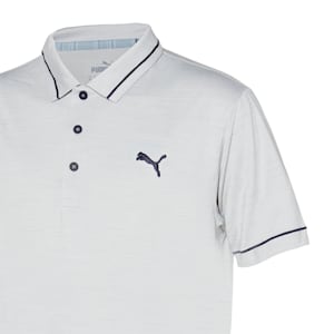 CLOUDSPUN Monarch Men's Golf Polo Shirt, High Rise Heather-Navy Blazer