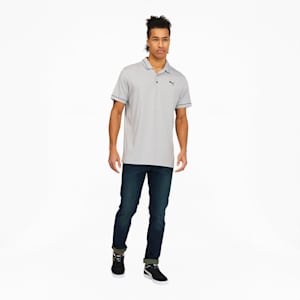 Camiseta tipo polo para golf CLOUDSPUN Monarch para hombre, High Rise Heather-Navy Blazer
