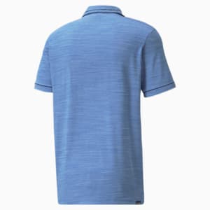 CLOUDSPUN Monarch Men's Golf Polo Shirt, Bright Cobalt Heather-Navy Blazer
