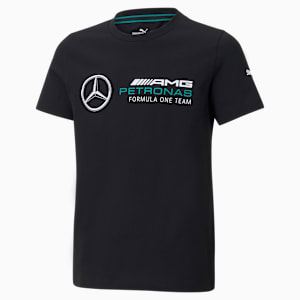 Mercedes Unisex Regular Fit Kids Logo T-shirt, Puma Black, extralarge-IND
