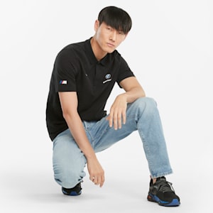 BMW M Motorsport Regular Fit Men's Jacquard Polo, Puma Black