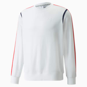 Sudadera de básquetbol de cuello redondo LL para hombre, Puma White