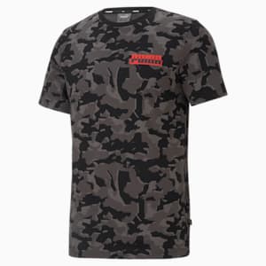 Camo Printed Men's  T-shirt, Cotton Black-AOP