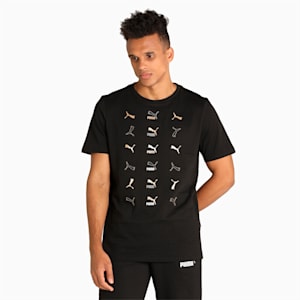 Classics Graphics Regular Fit Men's T-Shirt, Puma Black-Gold