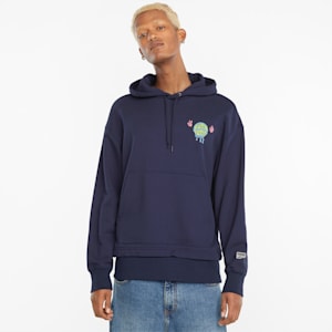 Downtown Graphic French Terry Men's Hoodie, Peacoat