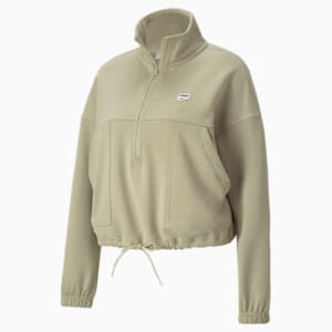 Chamarra Mujer Downtown Half-Zip, Spray Green, extralarge