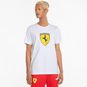 T-shirt à écusson de couleur audacieuse Scuderia Ferrari Race, homme, Blanc Puma