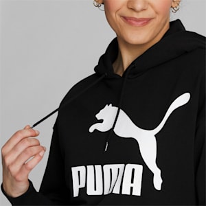 Sudadera con capucha y logo Classics para mujer, Puma Black, extragrande