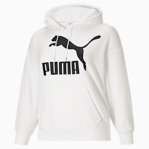 Classics Women's Logo Hoodie PL, Puma White-Puma Black, extralarge