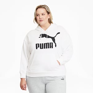 Classics Women's Logo Hoodie PL, Puma White-Puma Black