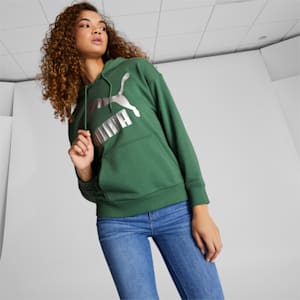 Classics Women's Logo Hoodie, Deep Forest-Silver, extralarge