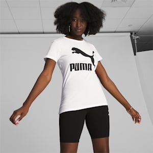 Camiseta Classics con logotipo para mujer, Puma White, extragrande