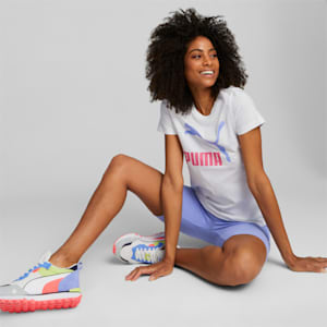 Camiseta Classics con logotipo para mujer, Puma White-Lavender Pop